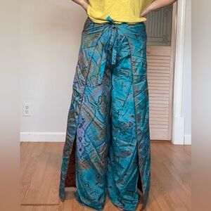 Earthbound Wrap Pants 100% Silk Reversible